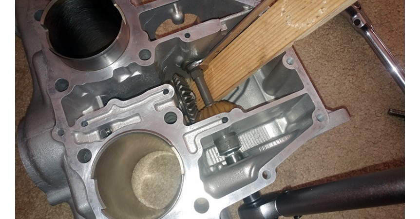 water pump shaft access from the bottom side of the cylinder block.png